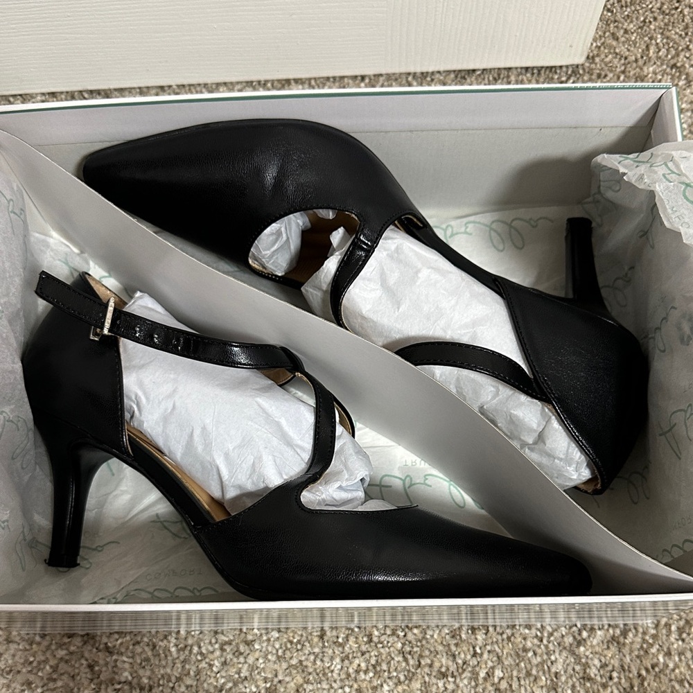 Abella Black Strappy Heels